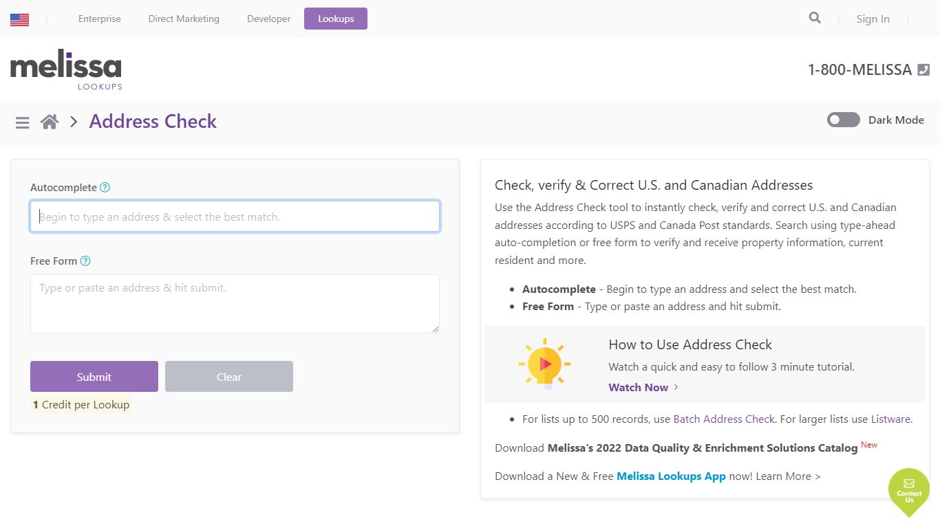 Address Check Tool - Address Lookup | Melissa Lookups